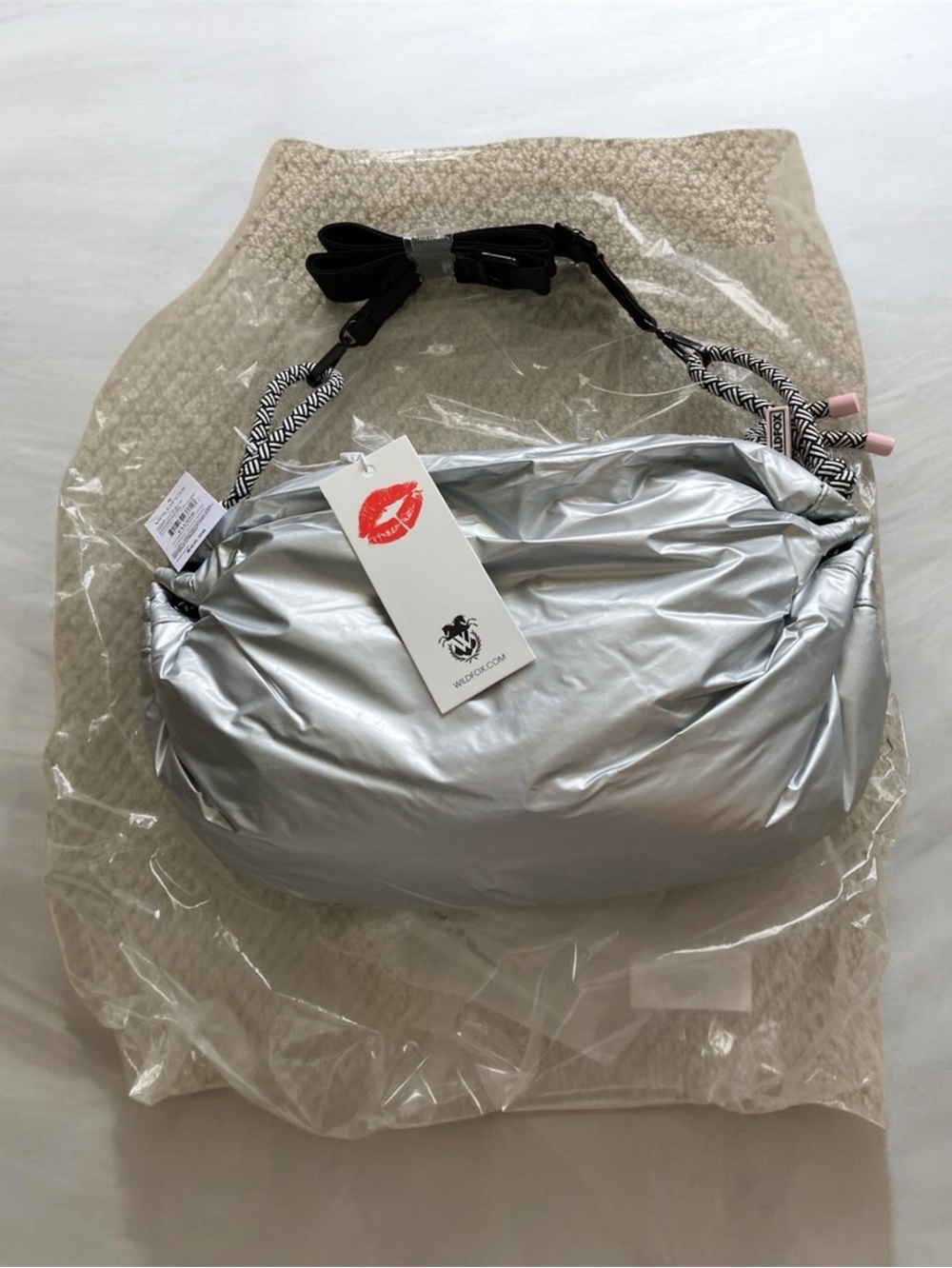 Wildfox Silver Puffer Shoulder Bag